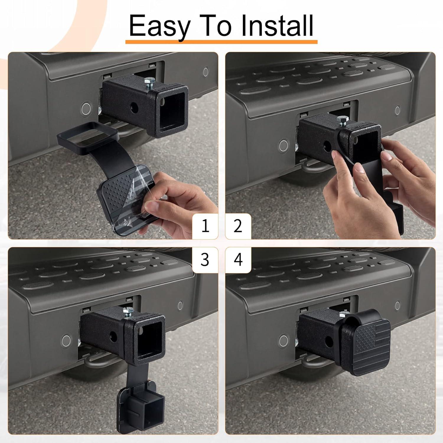 Cubierta de Enganche de Remolque SINGARO 2" Bandera Americana