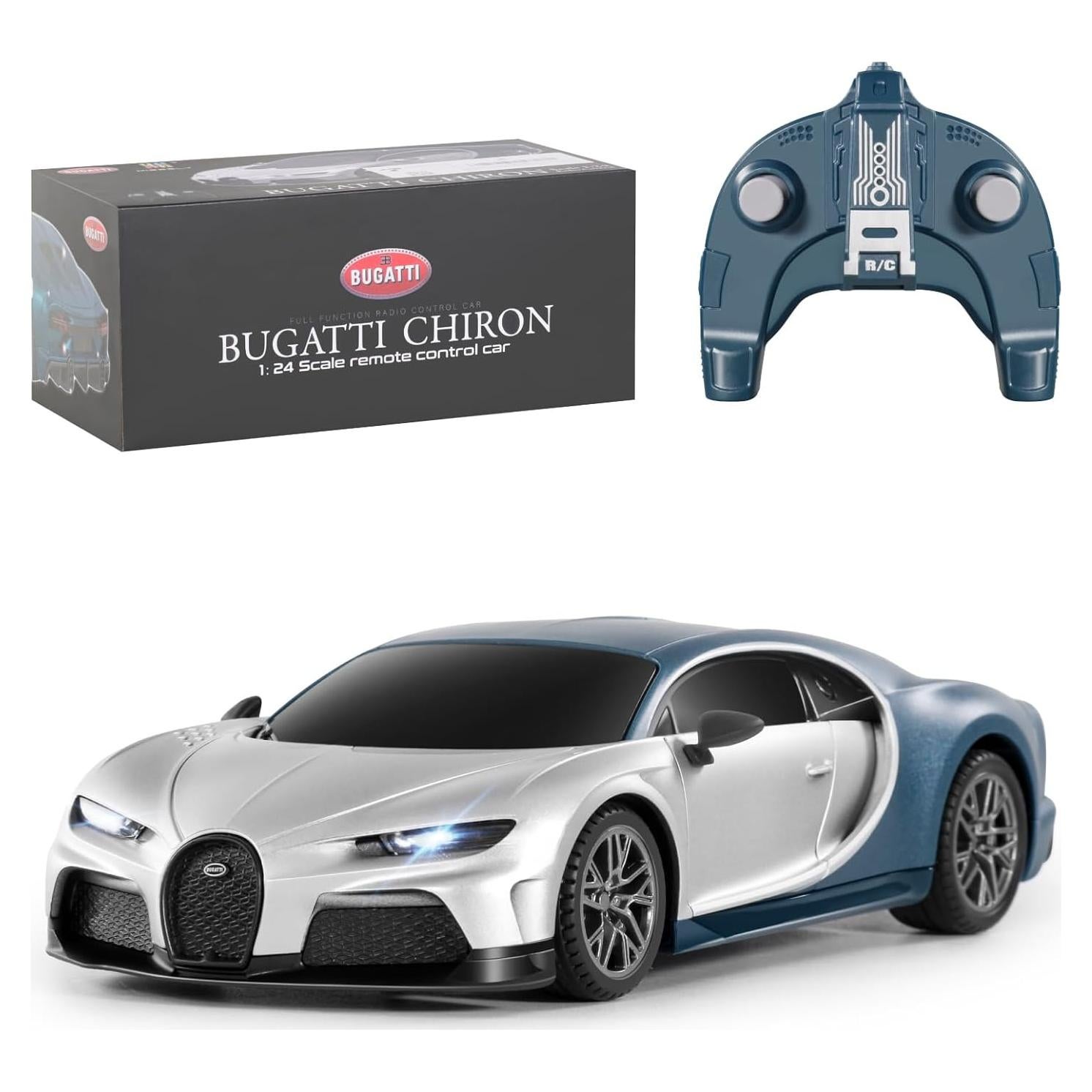 MIEBELY Coche RC Bugatti Chiron Escala 1/24 con Faro