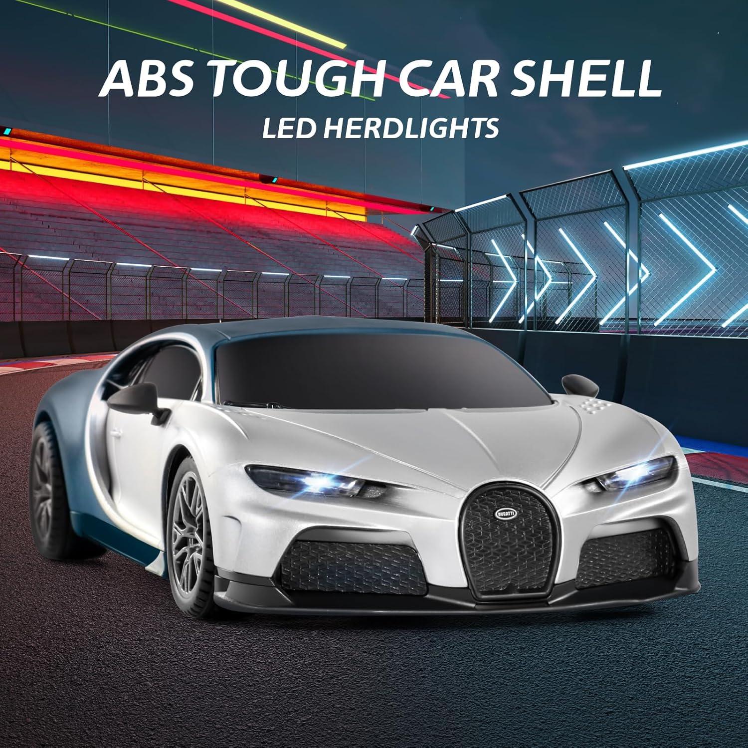 MIEBELY Coche RC Bugatti Chiron Escala 1/24 con Faro