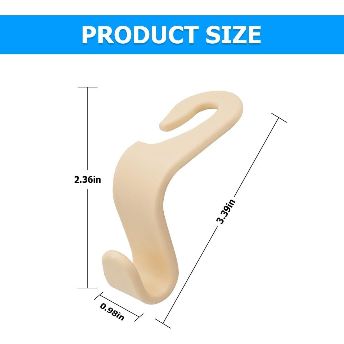 Ganchos para Reposacabezas de Auto Hanemia 4PCS Beige