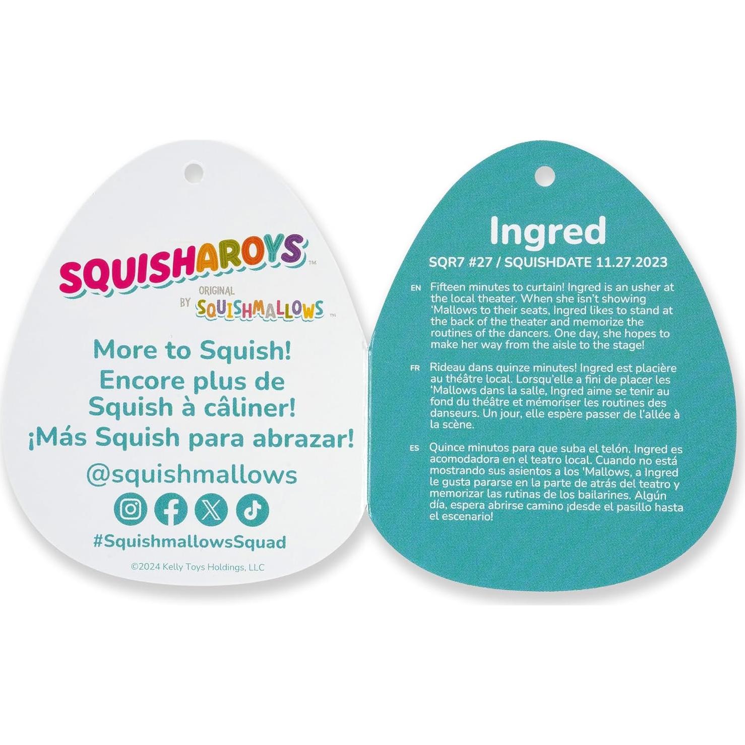 Peluche Squishmallows 20 cm Vaca Manchada Negra Jazwares