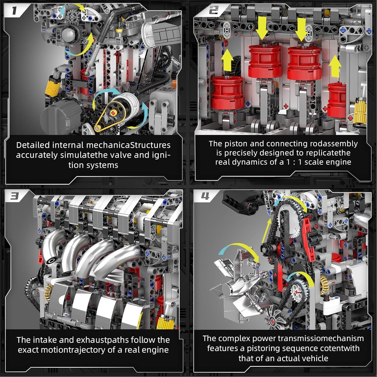 Mould King 10087 Kit de Construcción Motor L4 1787 Piezas