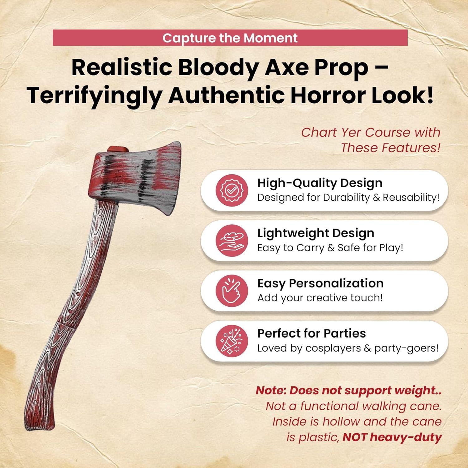 Hacha Falsa Ensangrentada Nicky Bigs 60.96 cm Accesorio Halloween