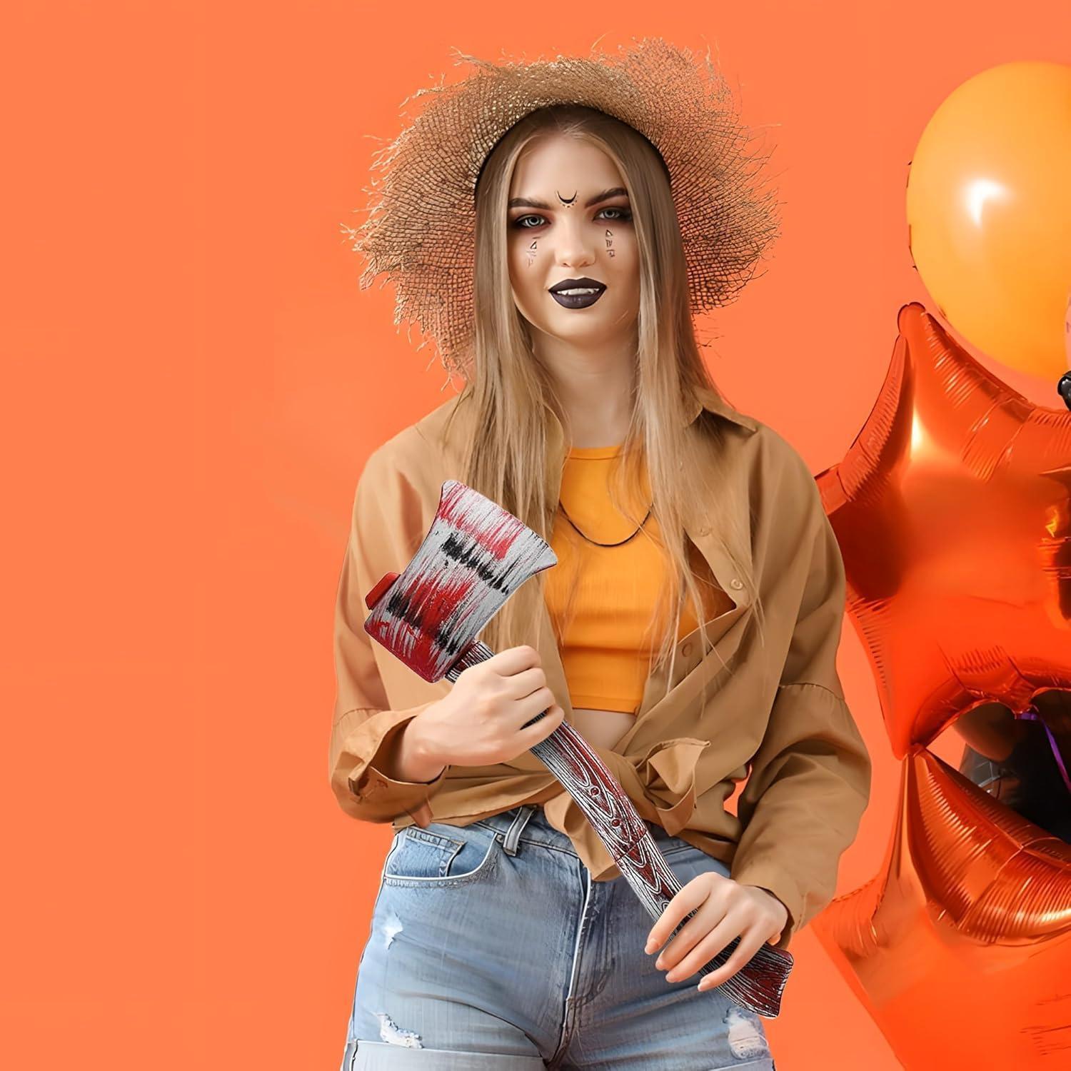 Hacha Falsa Ensangrentada Nicky Bigs 60.96 cm Accesorio Halloween