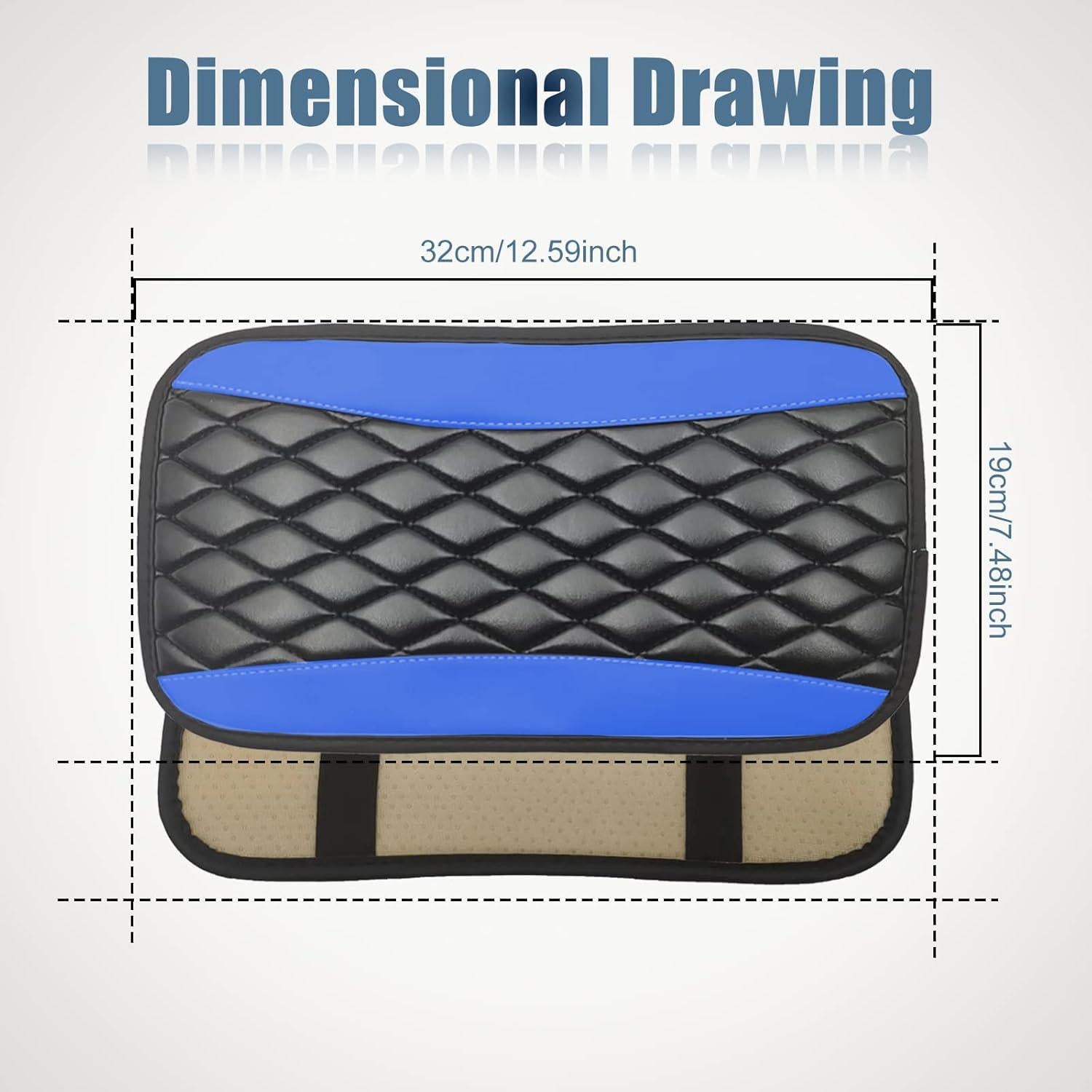 Cubierta de Consola Central Vrasly Cuero Impermeable Azul