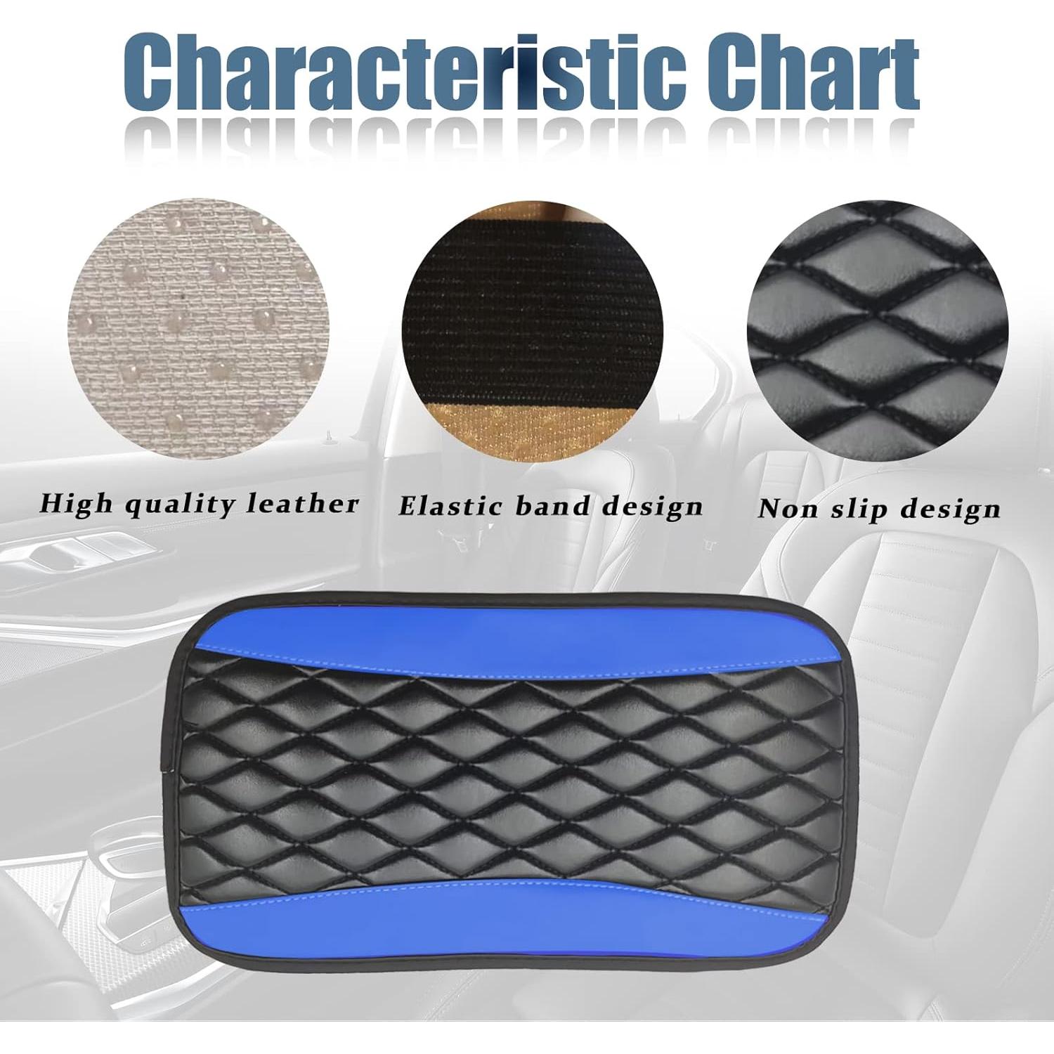 Cubierta de Consola Central Vrasly Cuero Impermeable Azul