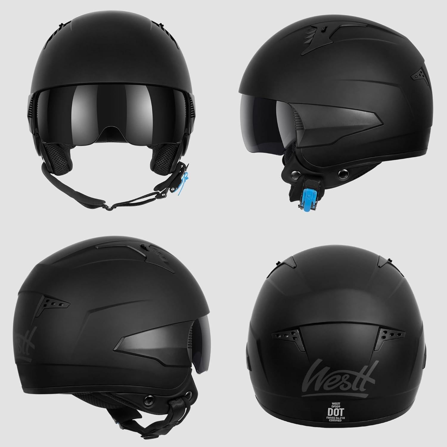Casco de Moto Abierto Westt Rover S, Certificado DOT, 1.1 kg