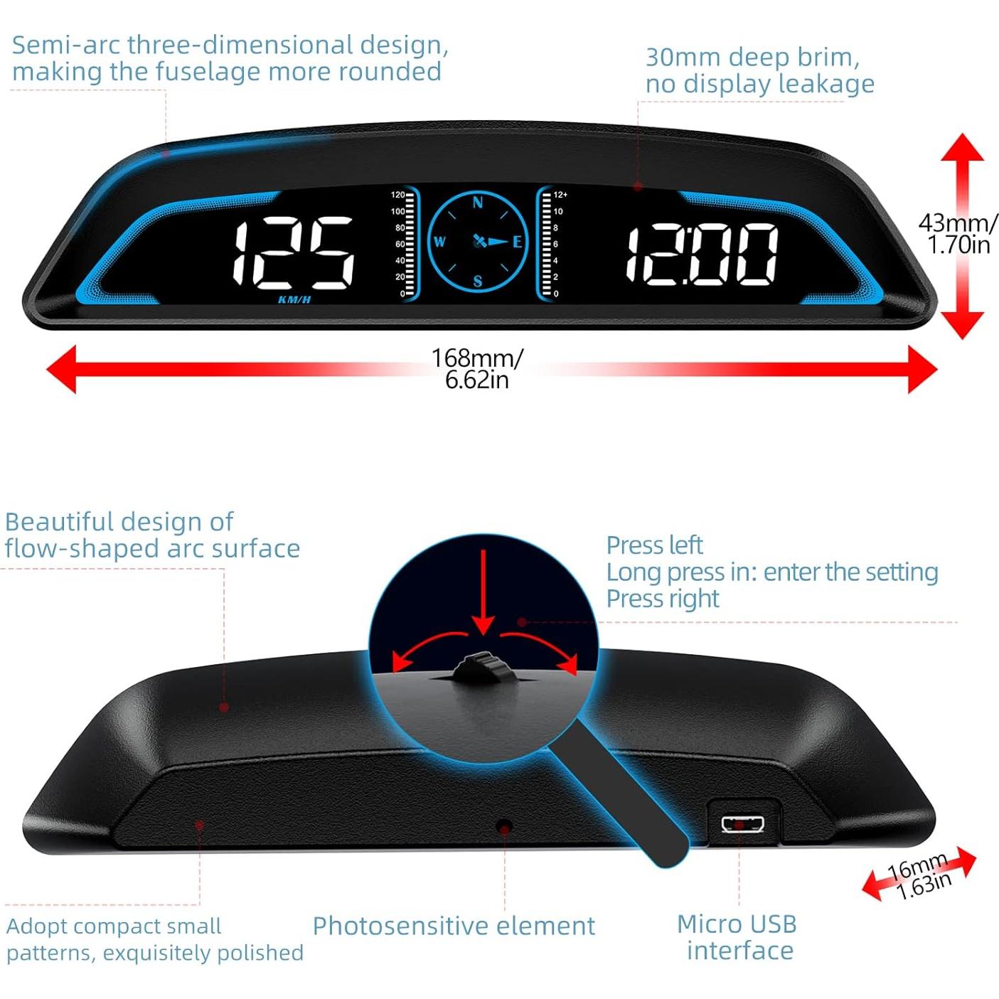 Velocímetro Digital GPS SinoTrack ST-HUD-G3 Pantalla 13.97 cm