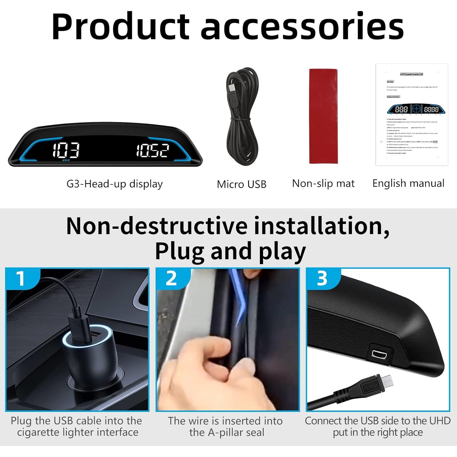 Velocímetro Digital GPS SinoTrack ST-HUD-G3 Pantalla 13.97 cm