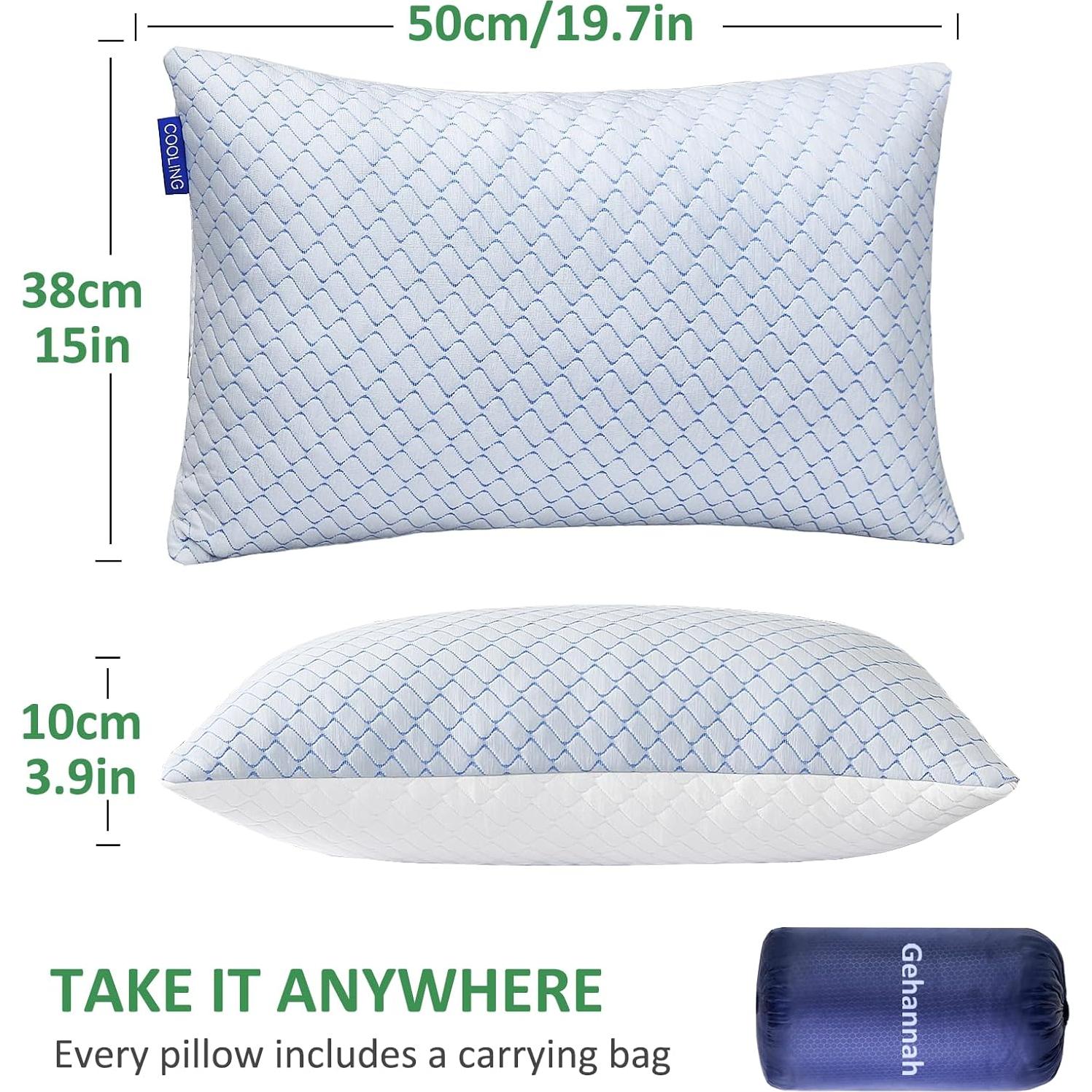 Almohada de Viaje Gehannah - 2 Piezas Espuma Viscoelástica 50x38cm