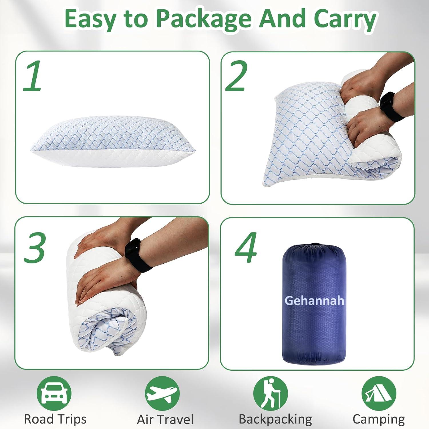 Almohada de Viaje Gehannah Grande Espuma de Memoria 50x38cm