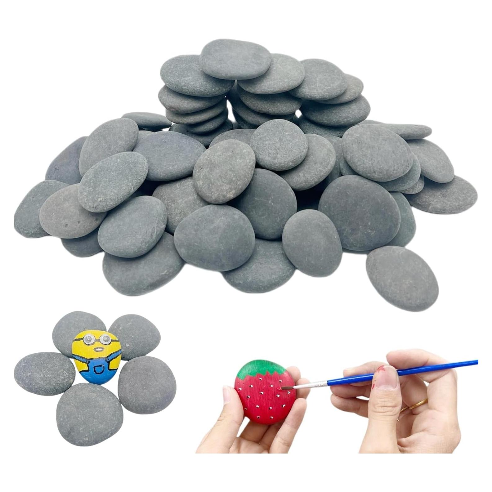 CYLHCM 35 PCS Rocks for Painting, 1.2"-2.0" Flat DIY Painting Rocks, Smooth Rocks for Crafts, Arts,Decoration, Kindness Rocks Hand Picked for Painting