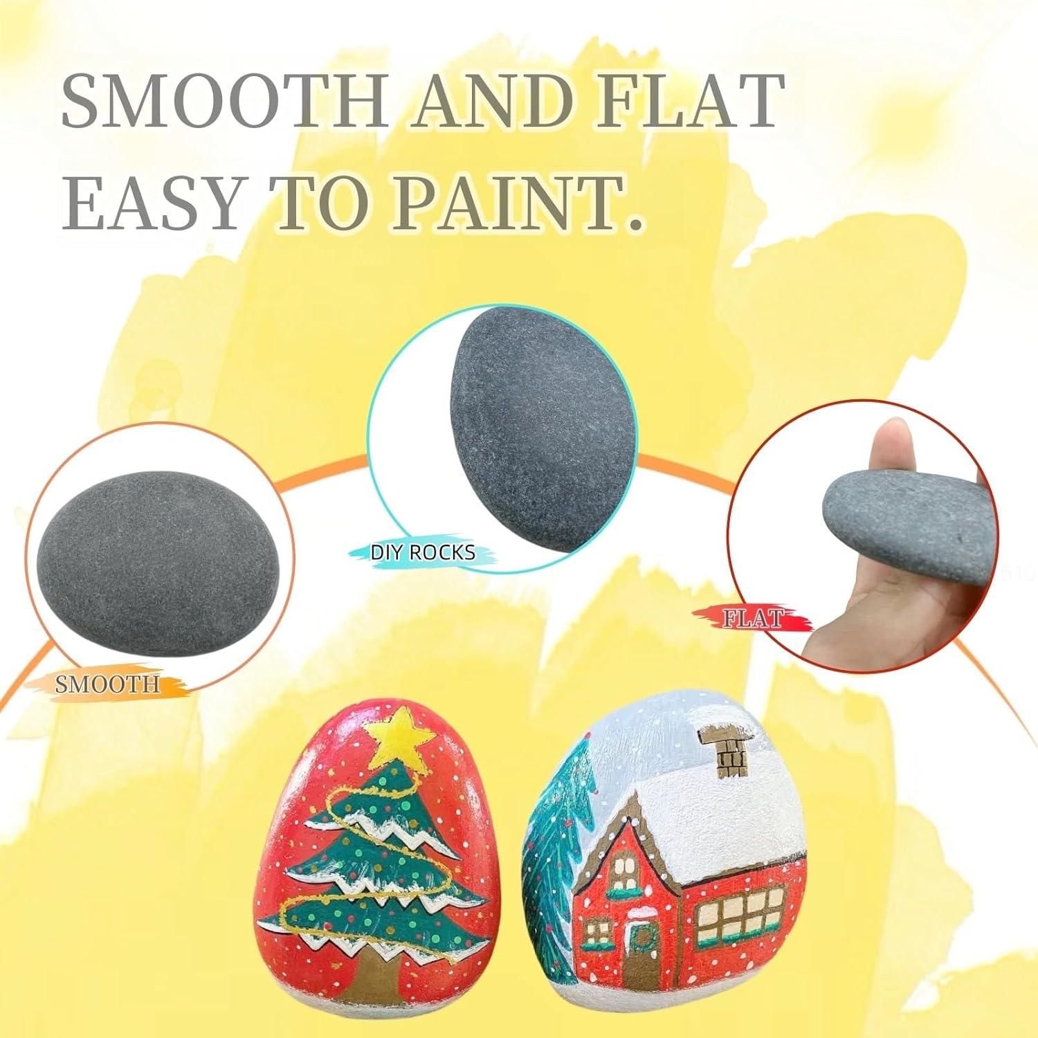 CYLHCM 35 PCS Rocks for Painting, 1.2"-2.0" Flat DIY Painting Rocks, Smooth Rocks for Crafts, Arts,Decoration, Kindness Rocks Hand Picked for Painting