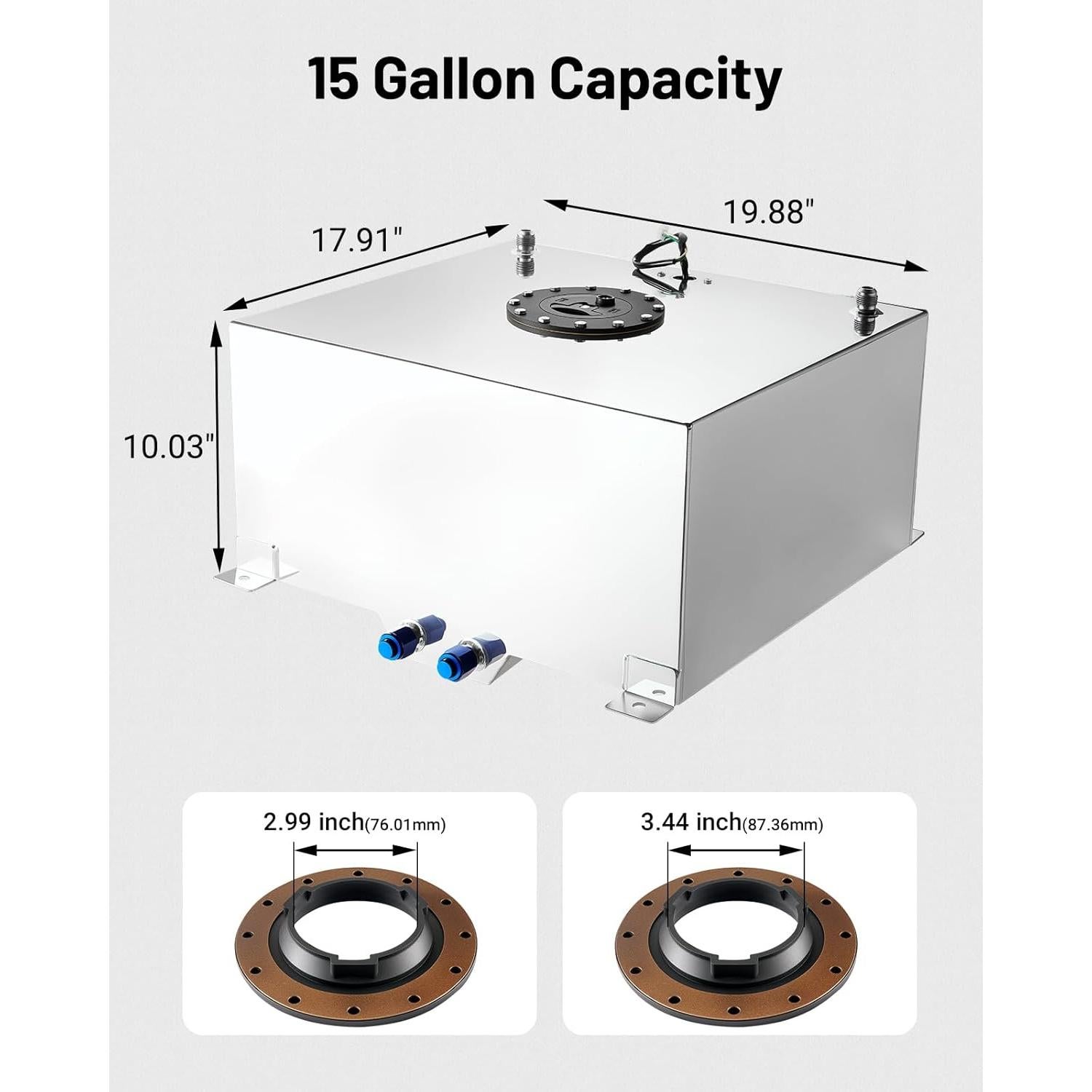 Tanque de Combustible Speedwow 56.78L Aluminio con Sensor