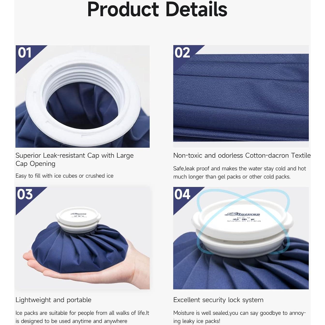 Bolsa de Hielo Reutilizable BICAREE 23cm para Terapia Fría y Caliente