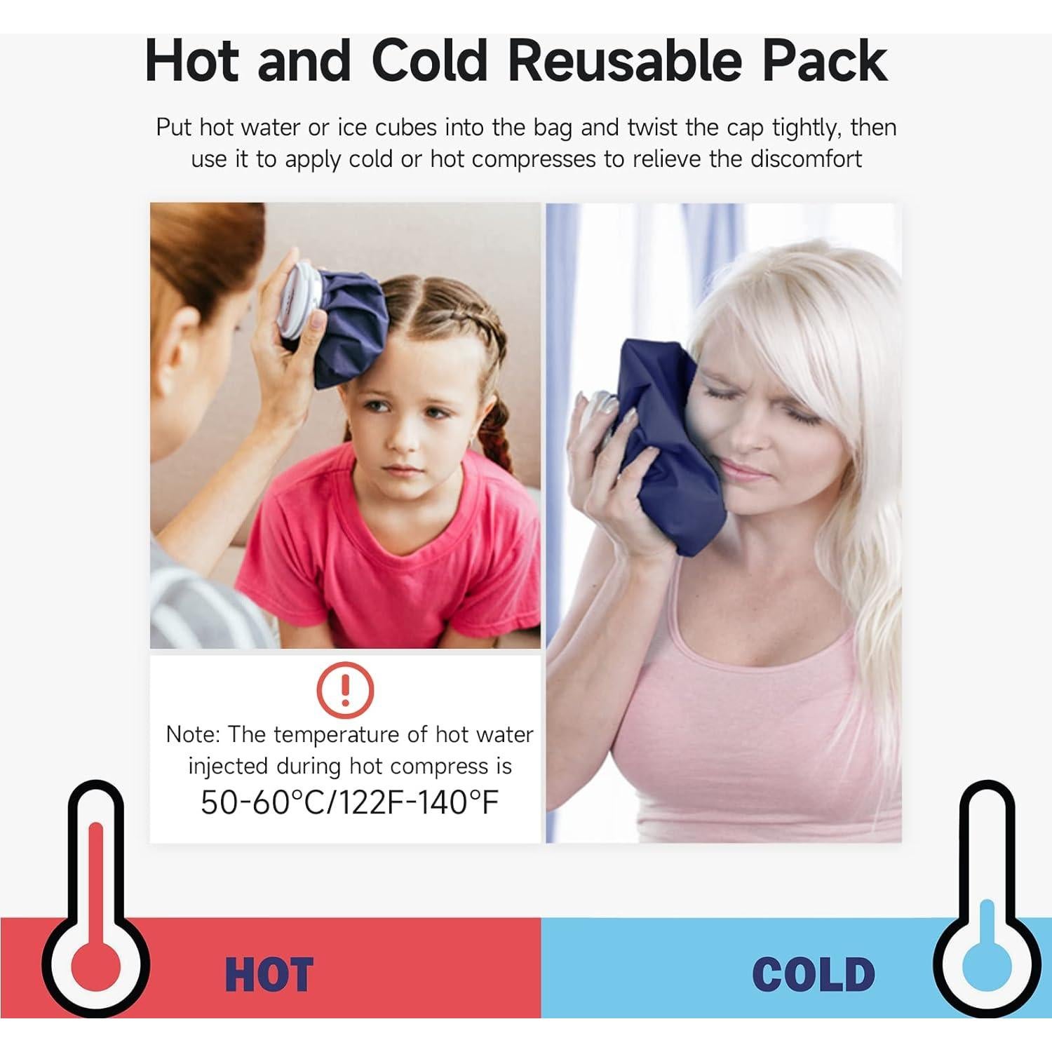 Bolsa de Hielo Reutilizable BICAREE 23cm para Terapia Fría y Caliente