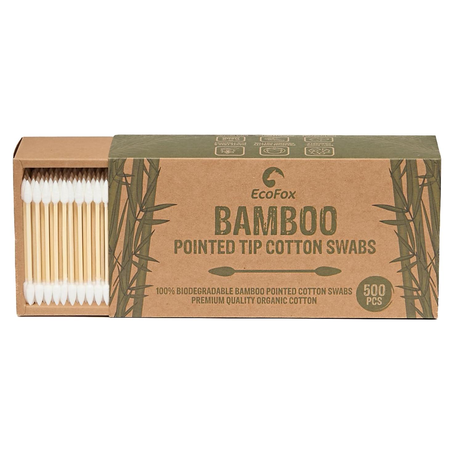 Hisopos de Algodón EcoFox 500 Unidades Punta Precisa