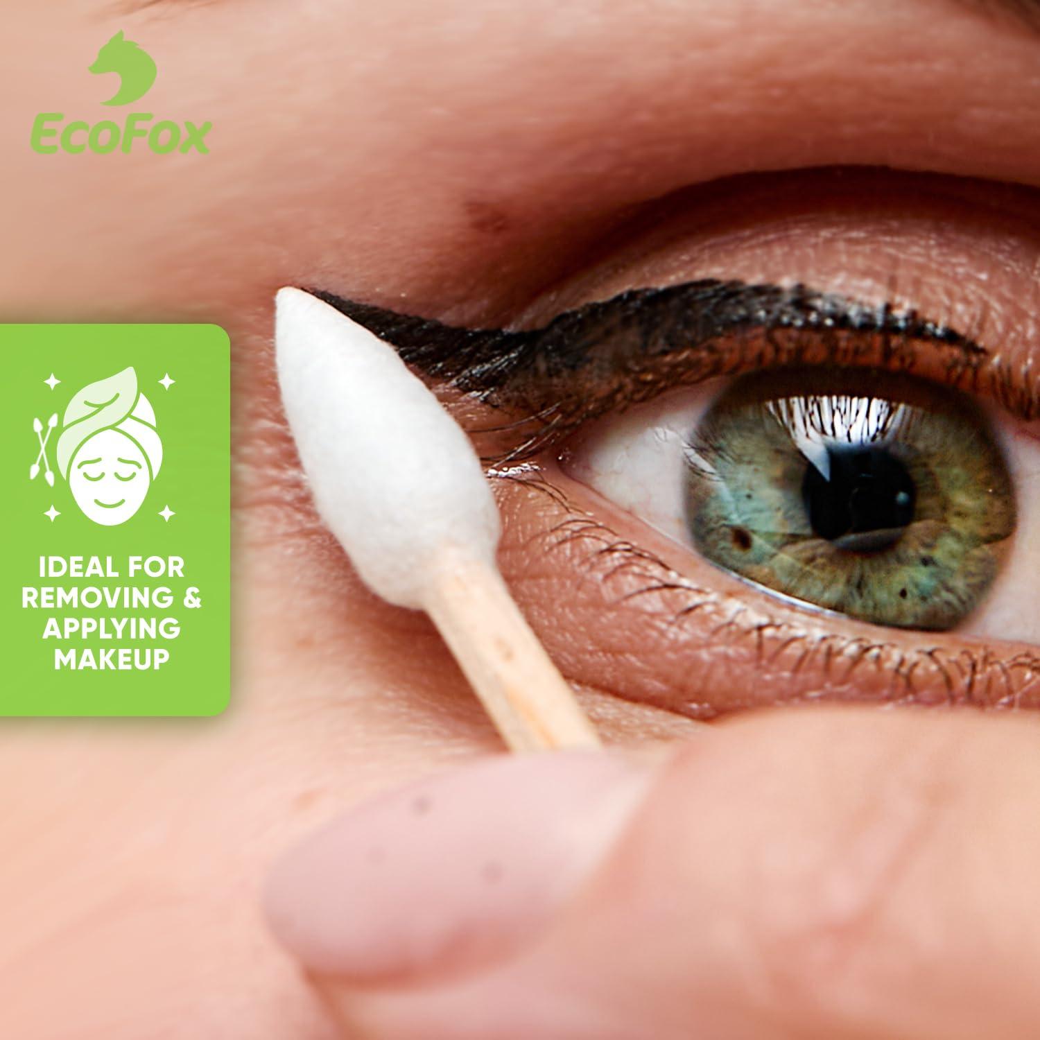 Hisopos de Algodón EcoFox 500 Unidades Punta Precisa