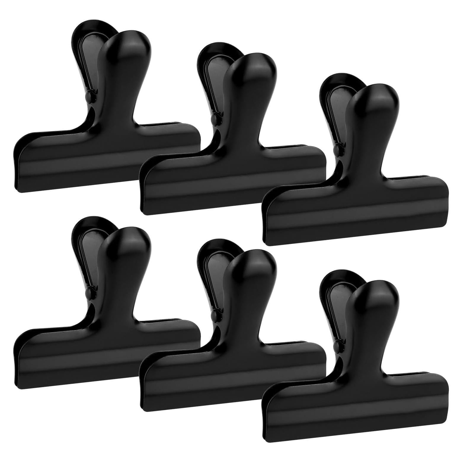 Abrazaderas de Papel Perla Dorada 3" Acero Inoxidable 6 Pcs