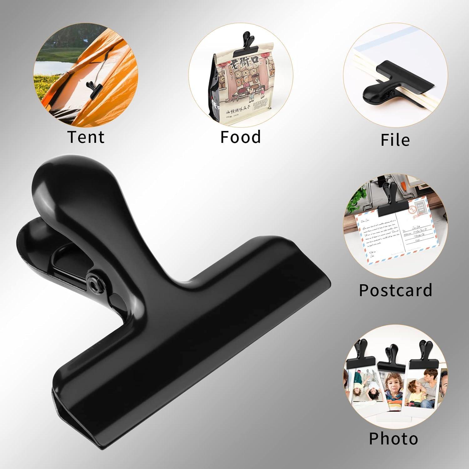 Abrazaderas de Papel Perla Dorada 3" Acero Inoxidable 6 Pcs