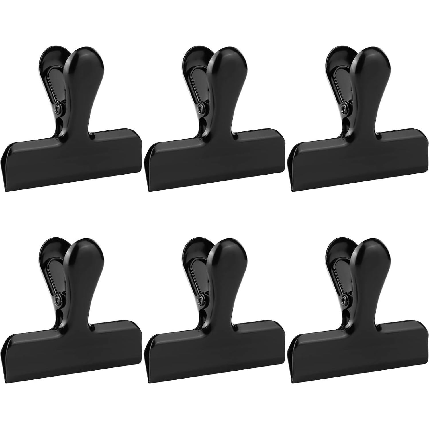 Abrazaderas de Papel Perla Dorada 3" Acero Inoxidable 6 Pcs