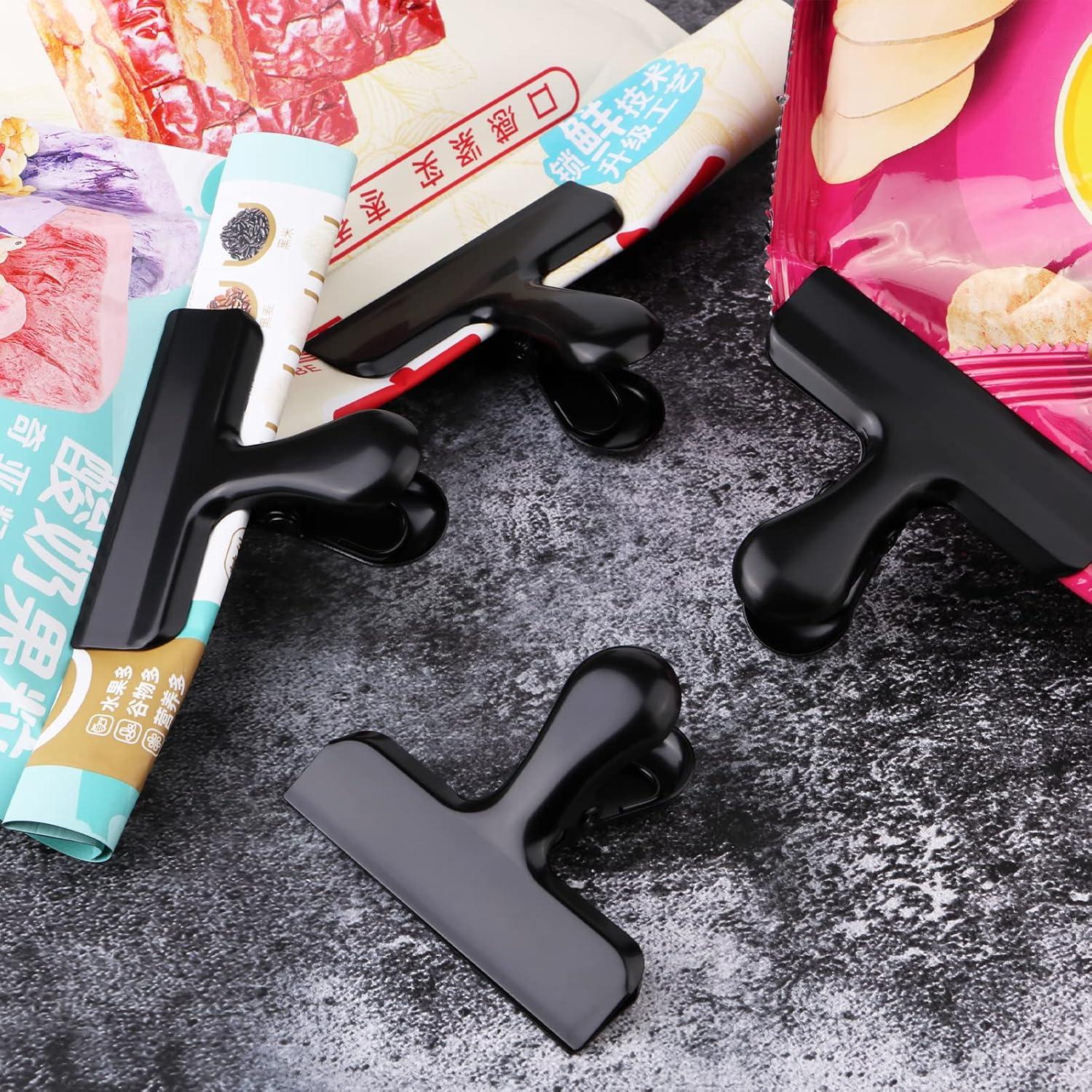 Abrazaderas de Papel Perla Dorada 3" Acero Inoxidable 6 Pcs