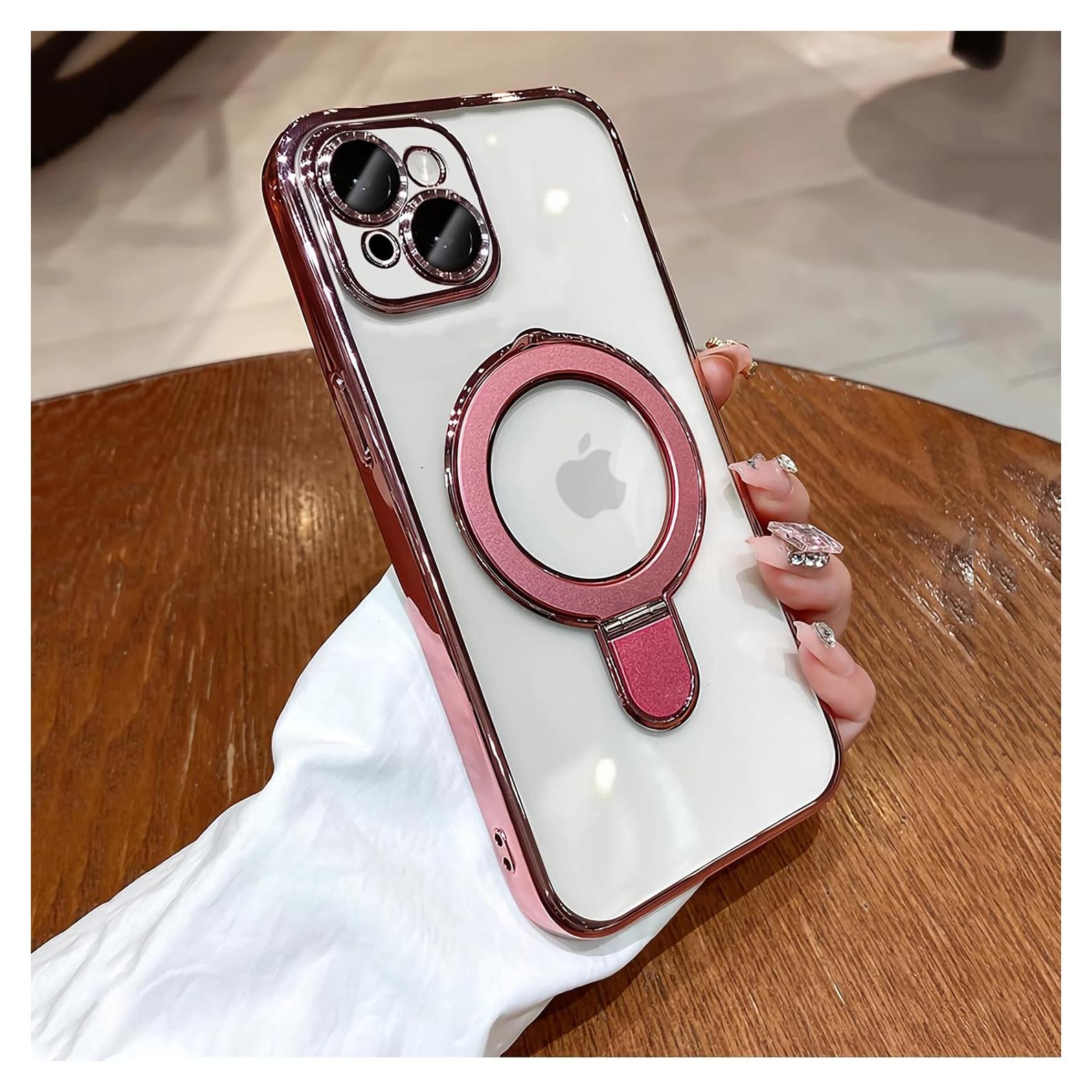 Funda Magnética Invisible LXK para iPhone 15 Rosa - Protección Militar