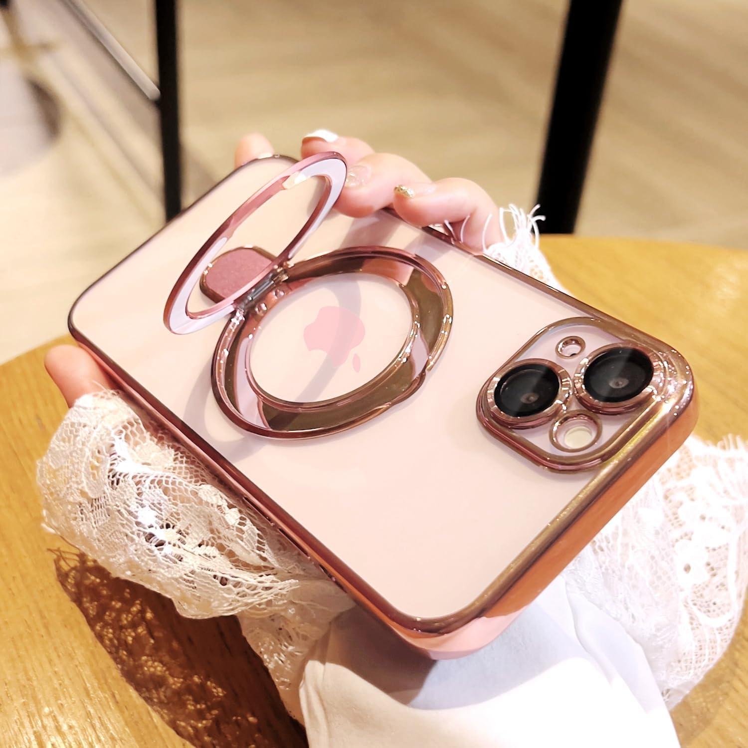 Funda Magnética Invisible LXK para iPhone 15 Rosa - Protección Militar