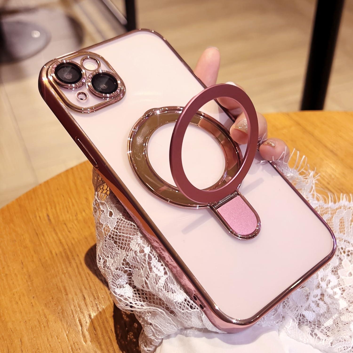 Funda Magnética Invisible LXK para iPhone 15 Rosa - Protección Militar