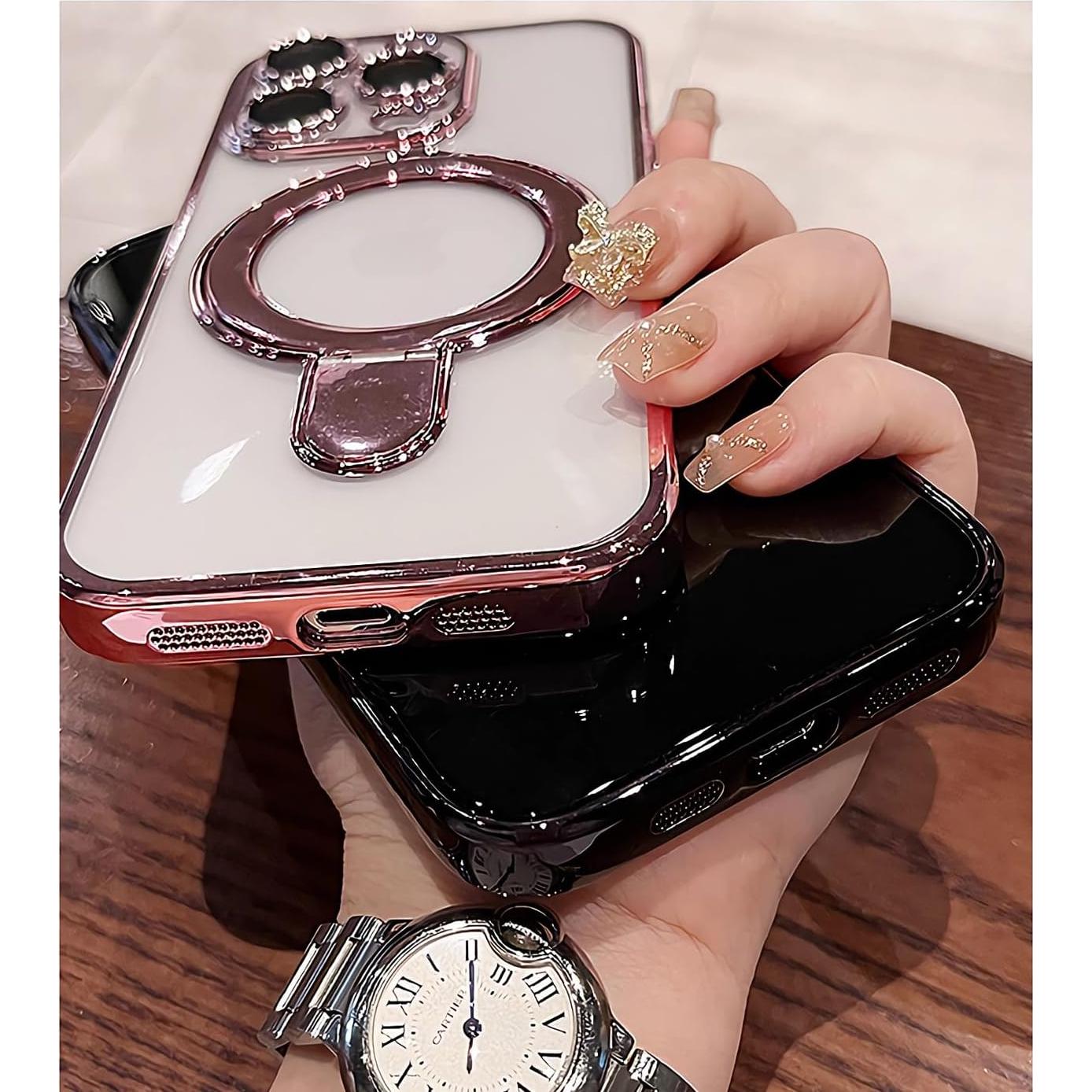 Funda Magnética Invisible LXK para iPhone 15 Rosa - Protección Militar