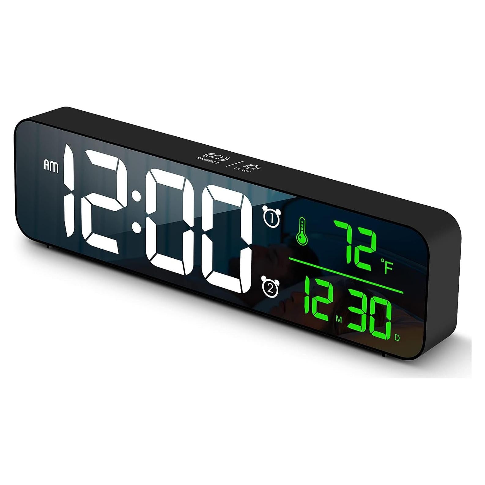 Reloj Digital Despertador Abovsare LED Grande con Temperatura