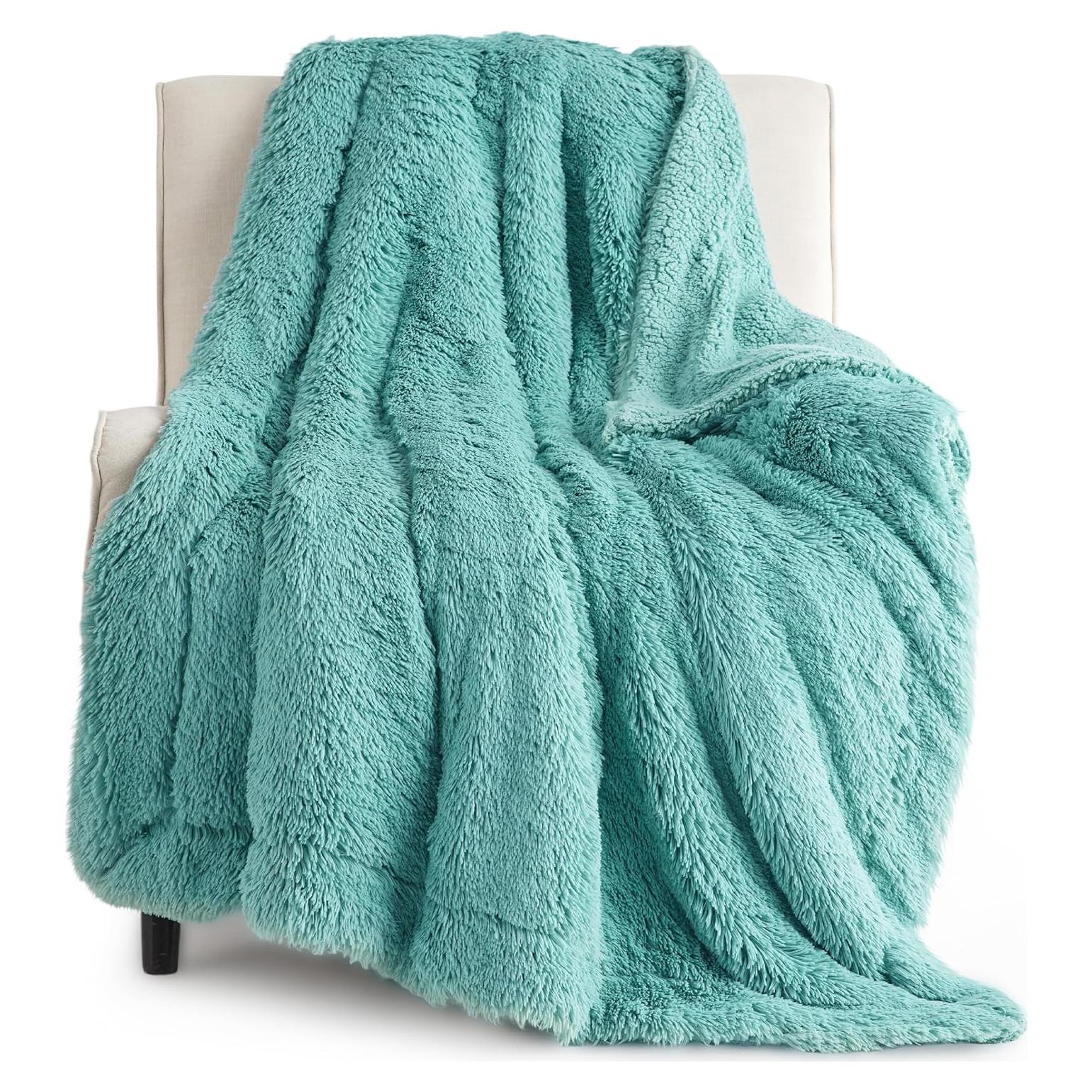 Manta de Forro Polar Bedsure Verde 50x60 cm Suave y Cálida