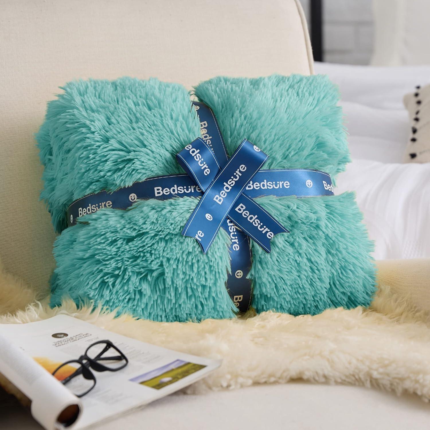 Manta de Forro Polar Bedsure Verde 50x60 cm Suave y Cálida