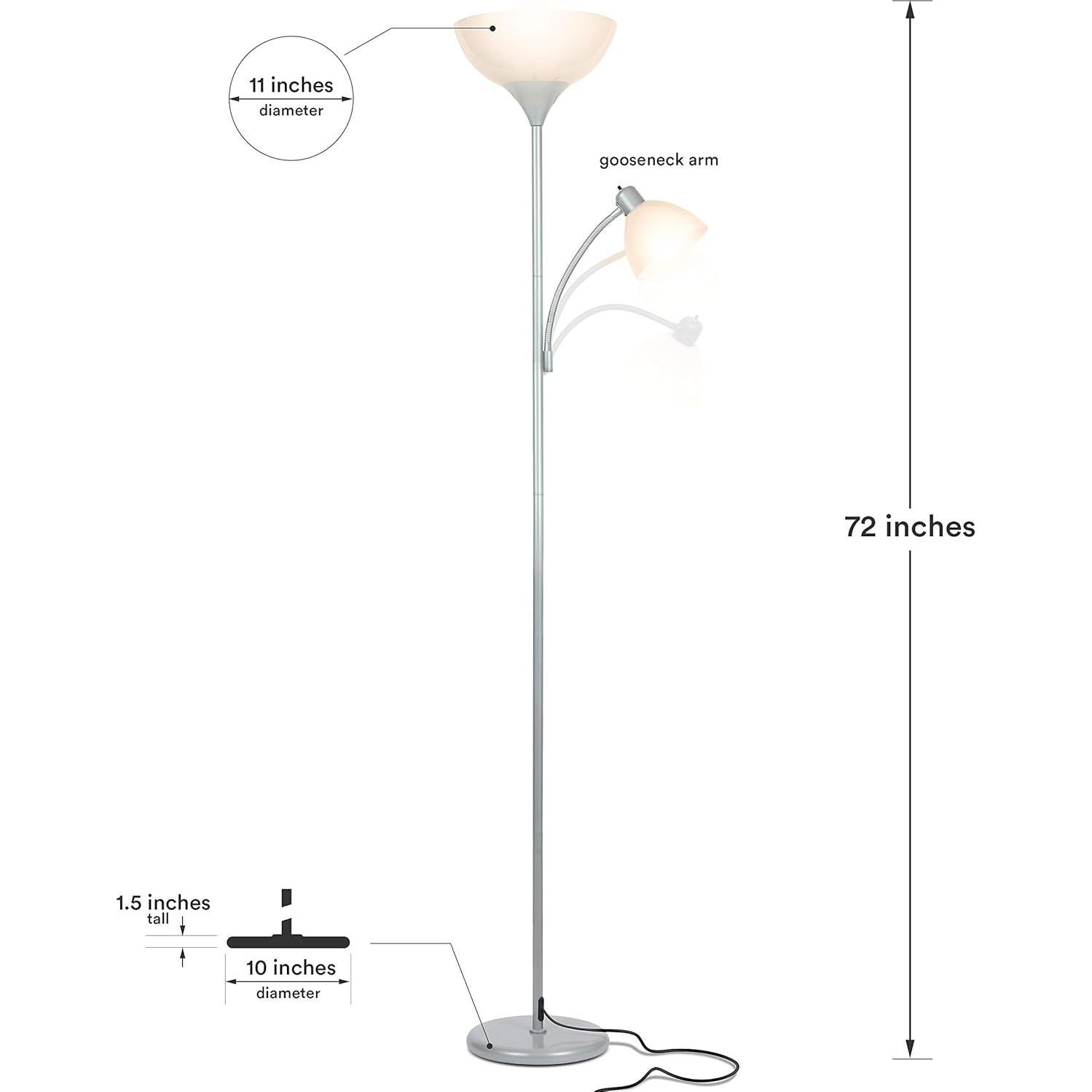 Lámpara de pie Brightech Sky Dome Plus LED regulable Plata