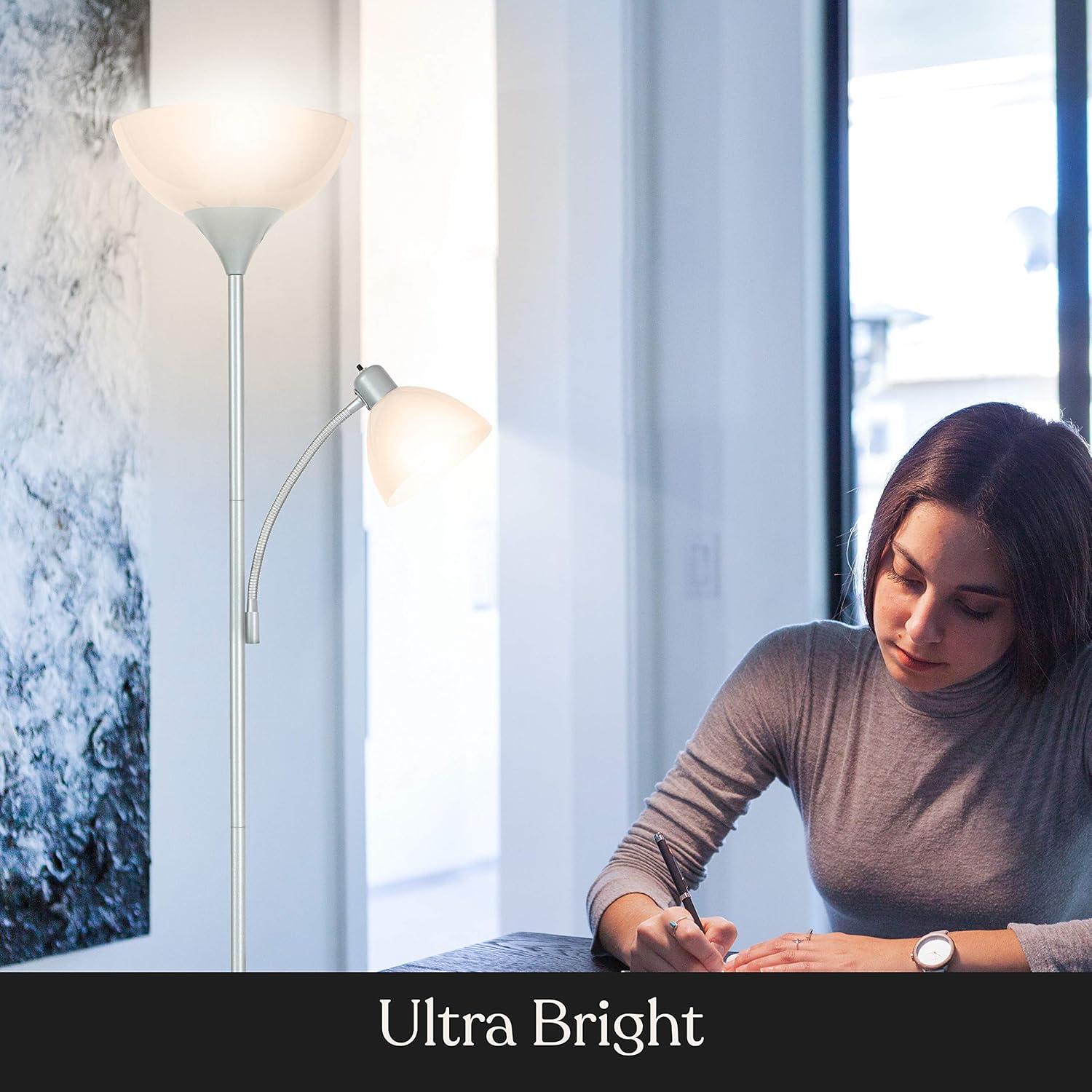 Lámpara de pie Brightech Sky Dome Plus LED regulable Plata