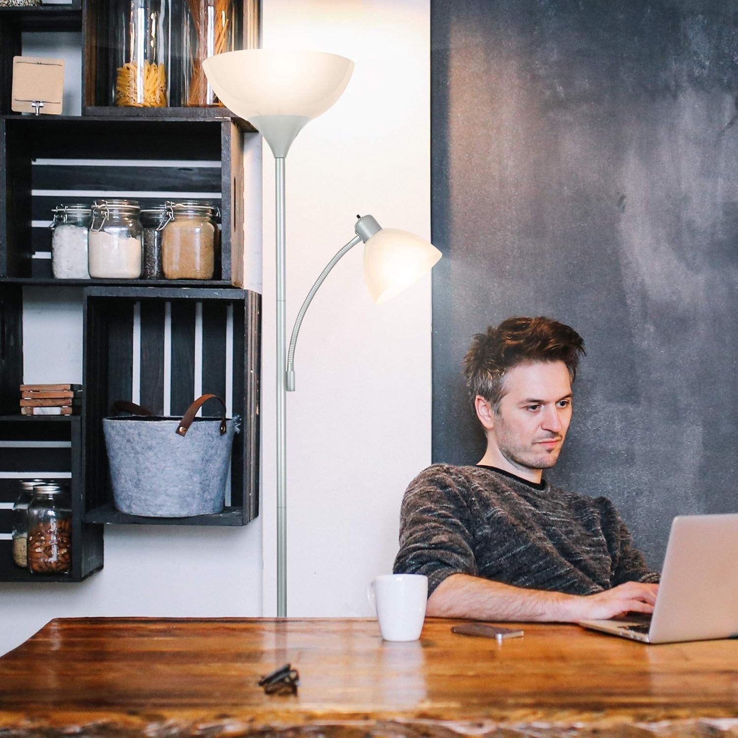 Lámpara de pie Brightech Sky Dome Plus LED regulable Plata