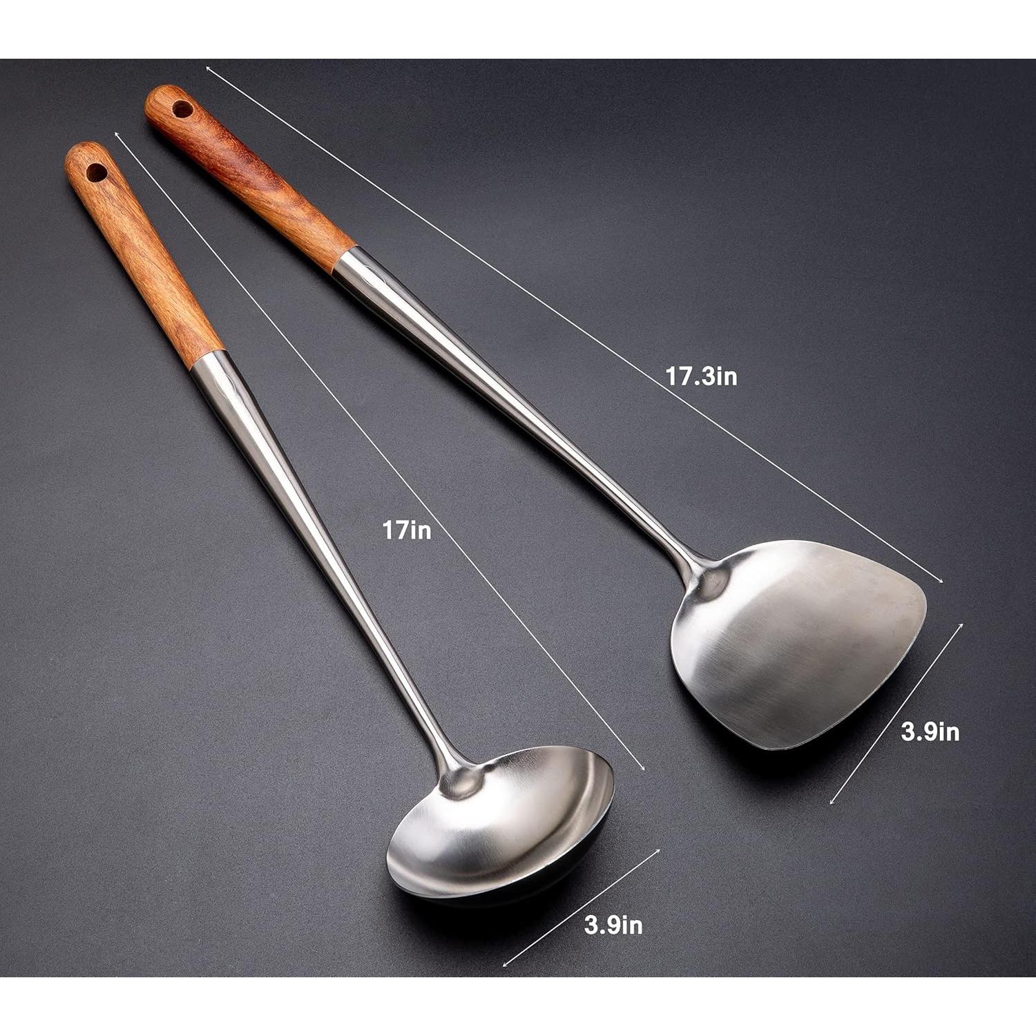 Juego de Utensilios de Cocina FJNATINH - Espátula y Cucharón 43 cm