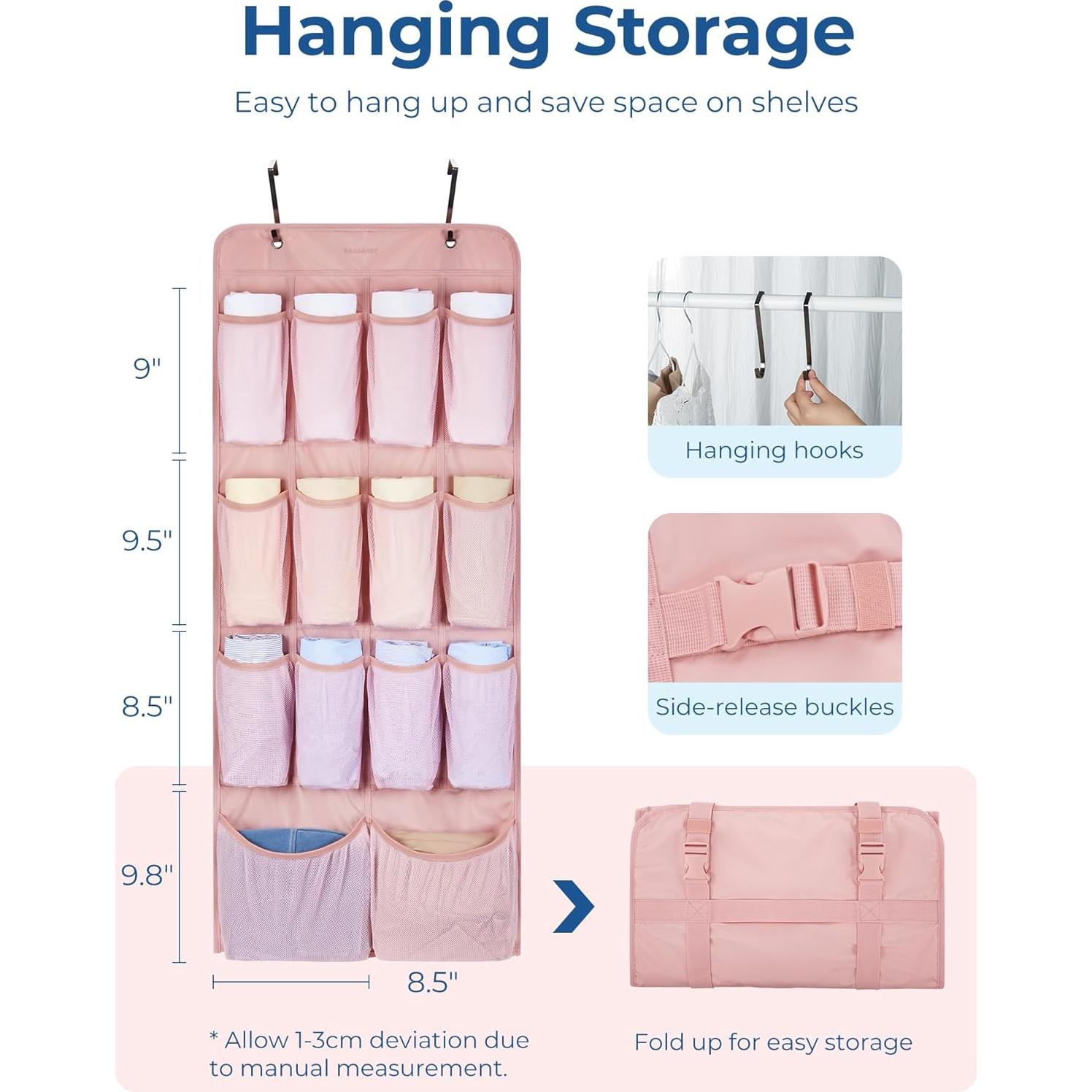 BAGSMART Organizador de Viaje Rosa Bebé, 6 Piezas Cubos y Estantes