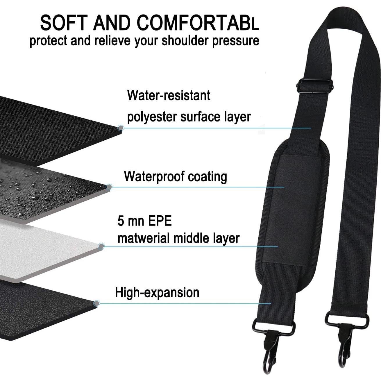 Correa de Hombro Ajustable Askuko 142 cm Negra para Bolsa