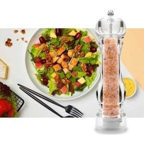 salt and pepper grinder mill set refillable large,the best transparent acrylic grinders for whole peppercorn and himalayan salt