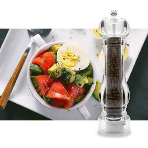 salt and pepper grinder mill set refillable large,the best transparent acrylic grinders for whole peppercorn and himalayan salt