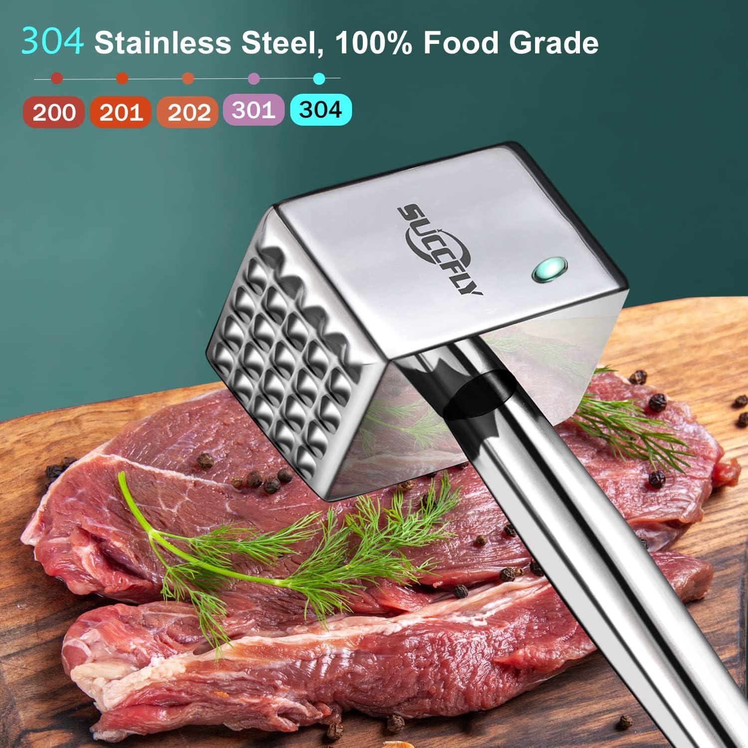 Ablandador de Carne SUCCFLY Acero Inoxidable 0.71kg Mango Ergonómico