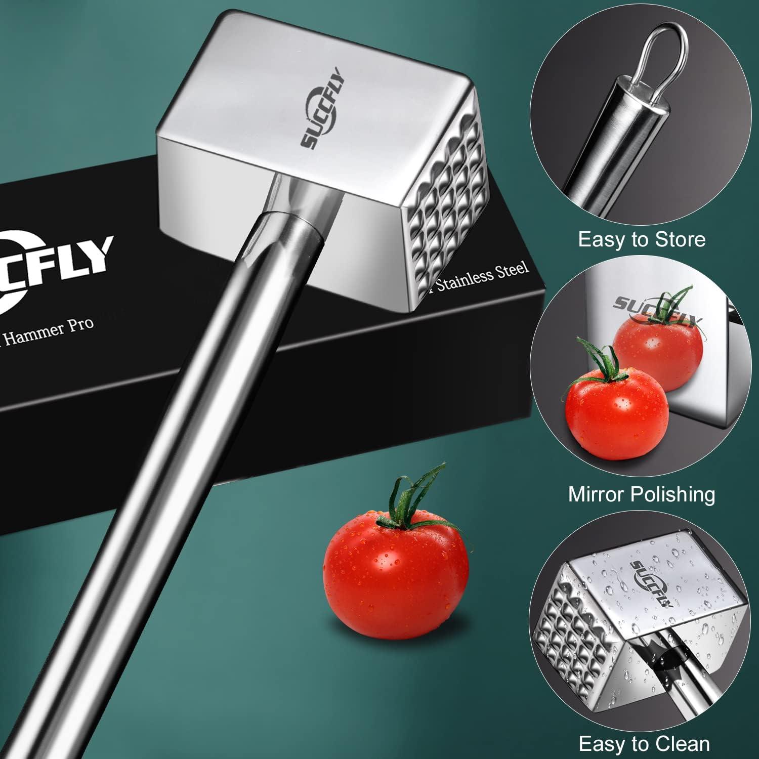 Ablandador de Carne SUCCFLY Acero Inoxidable 0.71kg Mango Ergonómico