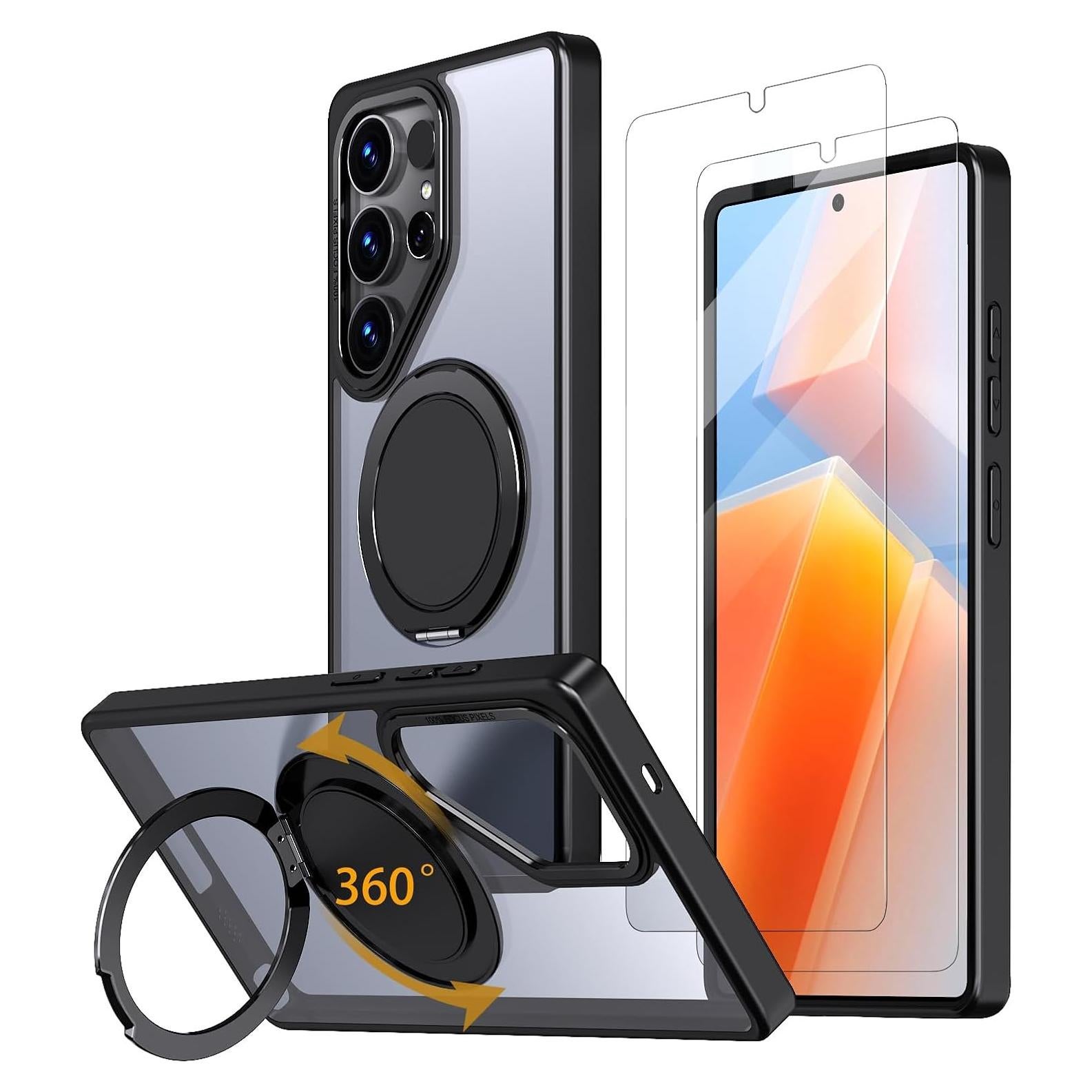 Funda Magnética para Samsung Galaxy S25 Ultra con 2 Películas de Vidrio Templado