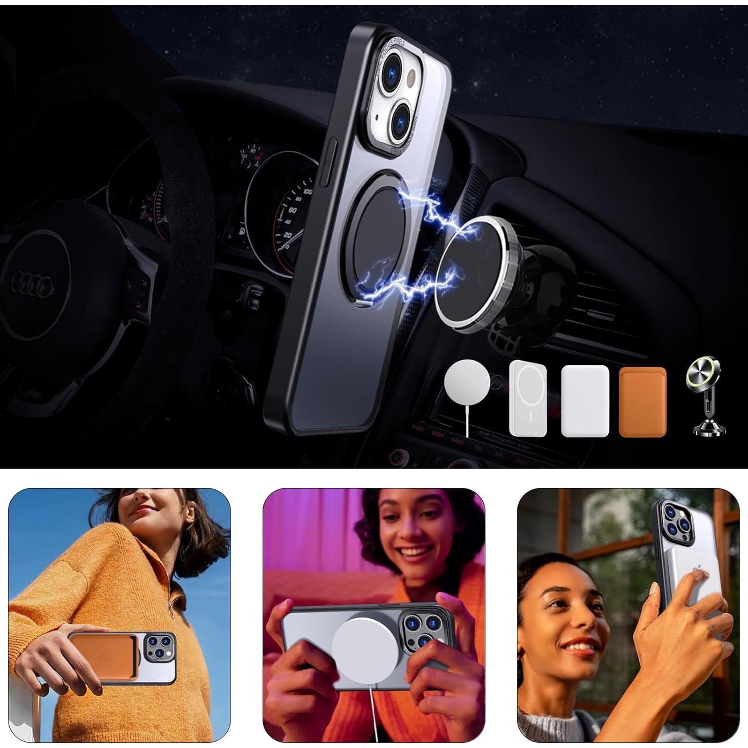 Funda Magnética para iPhone 13/14 HCX con 2 Películas de Vidrio