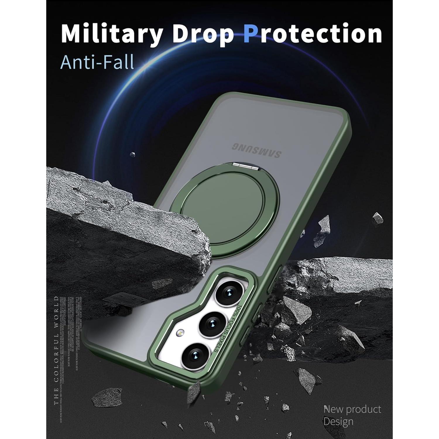 Funda Magnética Samsung Galaxy S24/S25 Verde con 2 Protectores