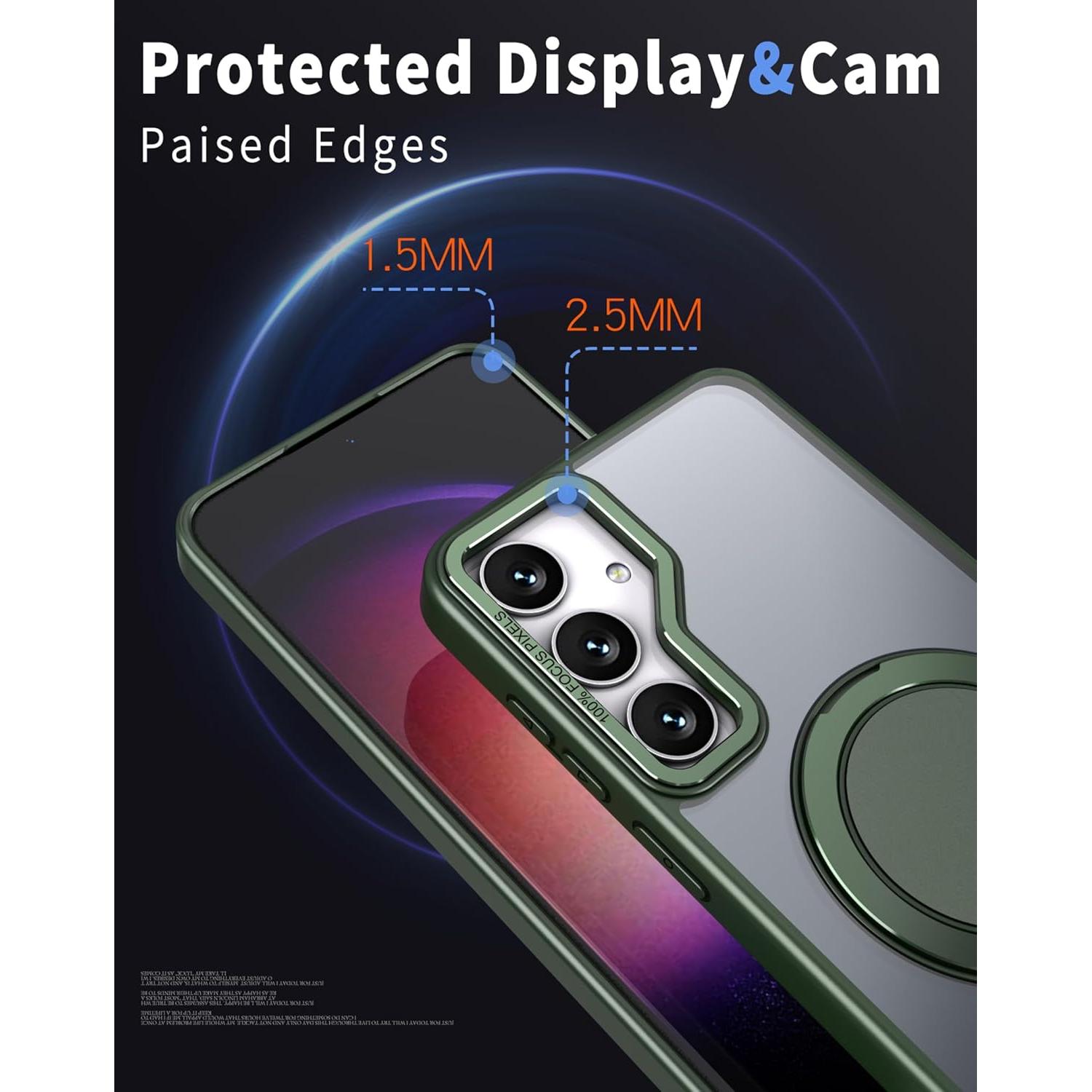 Funda Magnética Samsung Galaxy S24/S25 Verde con 2 Protectores