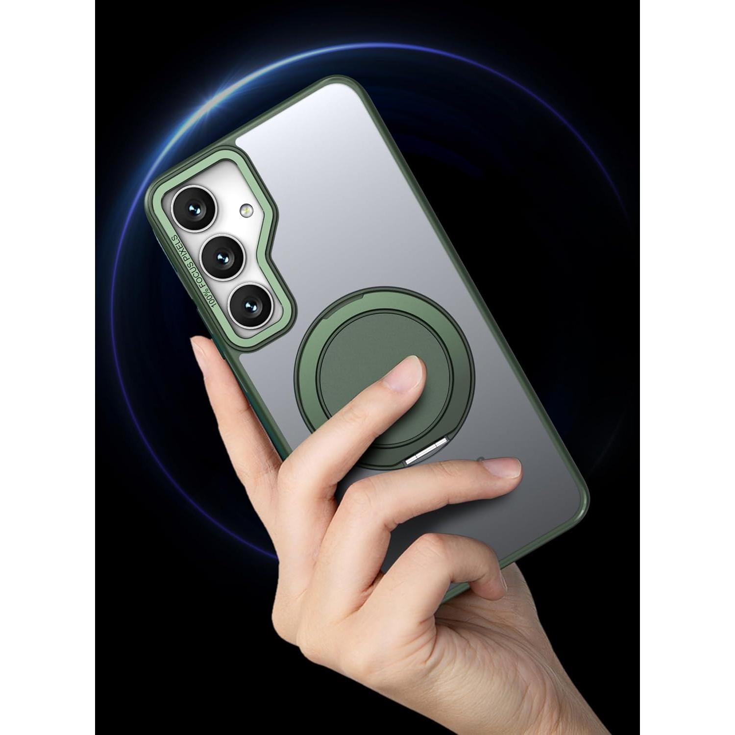 Funda Magnética Samsung Galaxy S24/S25 Verde con 2 Protectores