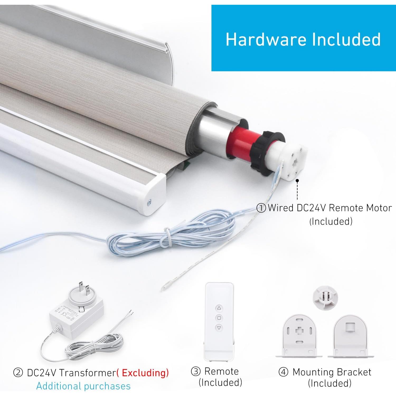 Kit Motor Tubular DC24V Rollerhouse para Cortinas 1.5"