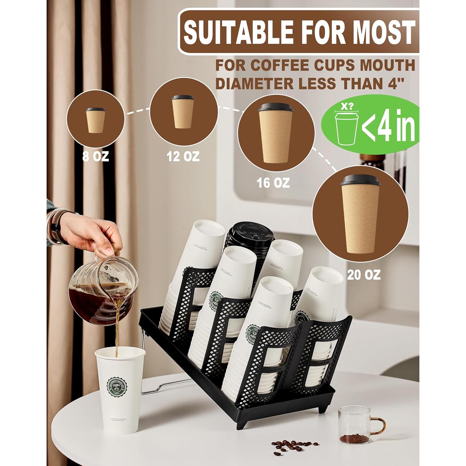 Soporte para Tazas de Café USDICHOME, Organizador 6 Compartimentos